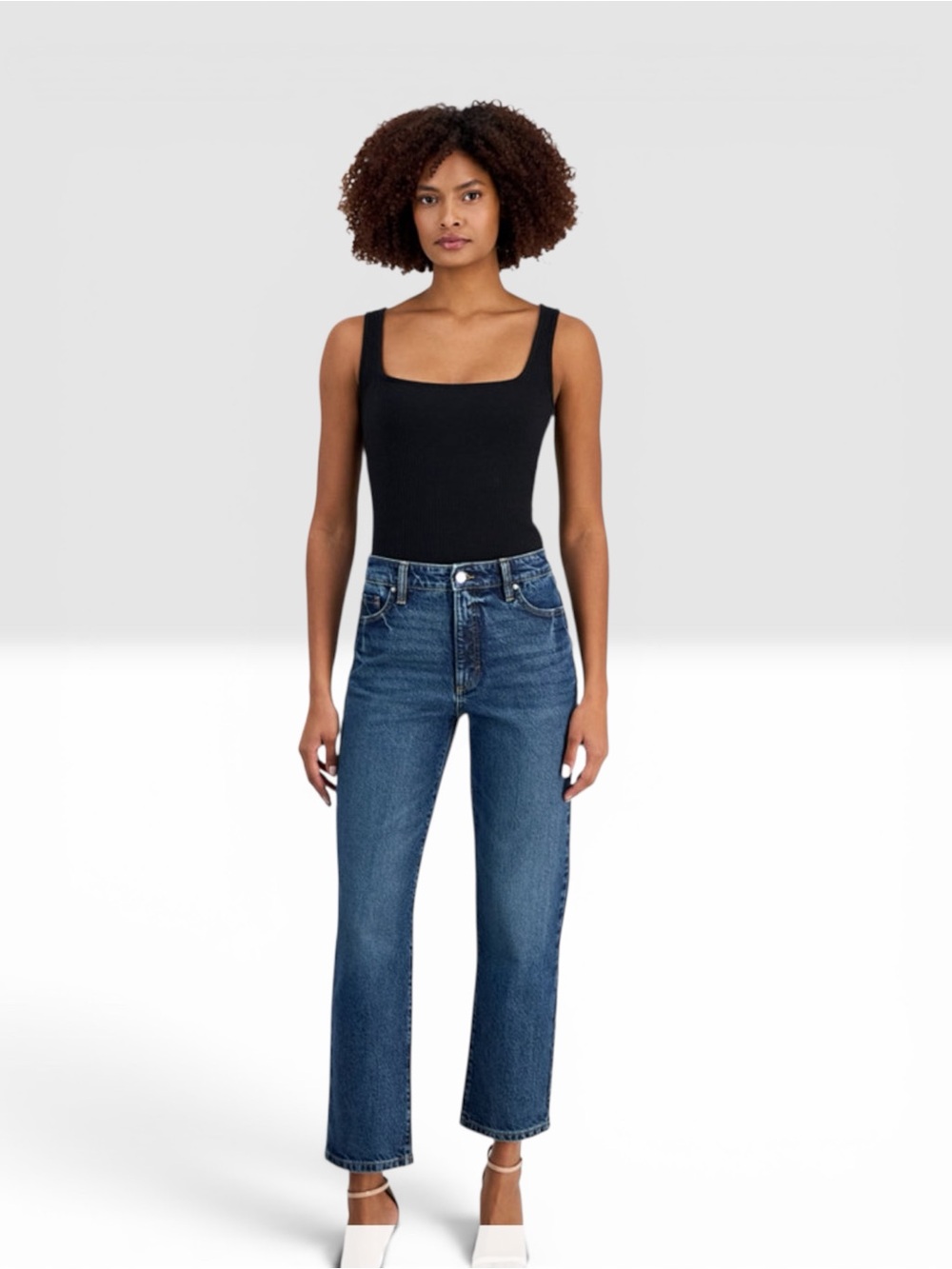 INC International Concepts Straight Leg Jeans in Dark Blue